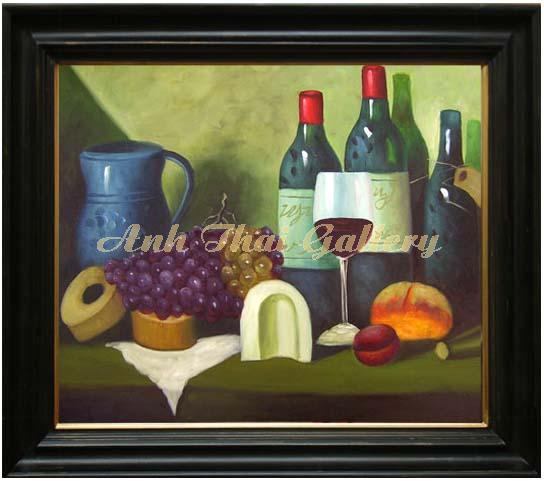Bottle and Grapes